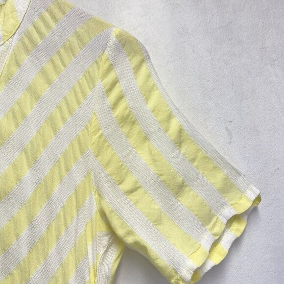 JACQUELINE DE YONG Split Crew Button-Up Belted Tiered Shirt Dress Women Size 38 - Picture 8 of 14